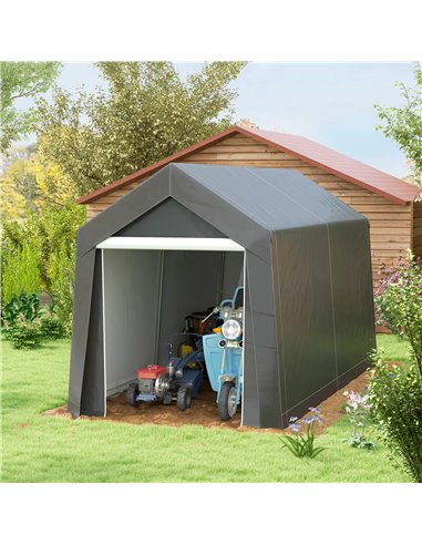 Outsunny 3.6 x 2.1m Portable Outdoor Shed, with Window - Dark Grey 845-948V00CG