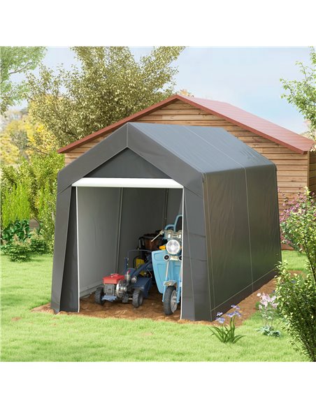Outsunny 3.6 x 2.1m Portable Outdoor Shed, with Window - Dark Grey 845-948V00CG - pic 103754 | FastDaddyshop