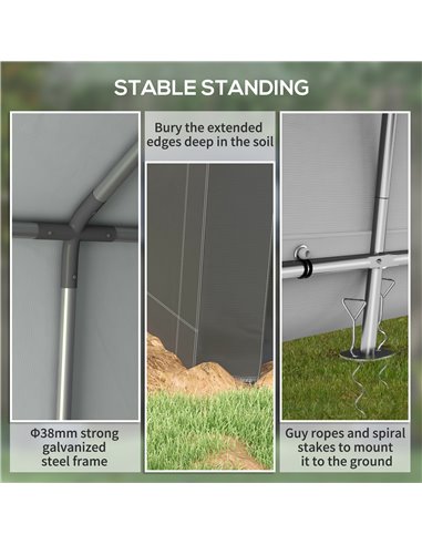 Outsunny 3.6 x 2.1m Portable Outdoor Shed, with Window - Dark Grey 845-948V00CG