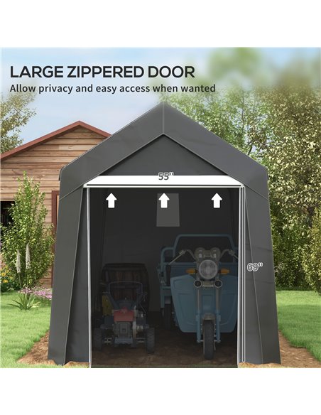 Outsunny 3.6 x 2.1m Portable Outdoor Shed, with Window - Dark Grey 845-948V00CG - pic 103758 | FastDaddyshop