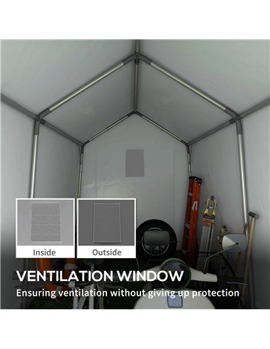 Outsunny 3.6 x 2.1m Portable Outdoor Shed, with Window - Dark Grey 845-948V00CG