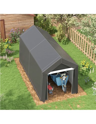 Outsunny 3.6 x 2.1m Portable Outdoor Shed, with Window - Dark Grey 845-948V00CG