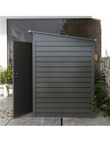 Outsunny 6.3 x 4.3FT Garden Shed. Galvanised Metal Shed, Outdoor Tool Storage Shed with Pent Roof, Lockable Door and 2 Vents, Gr