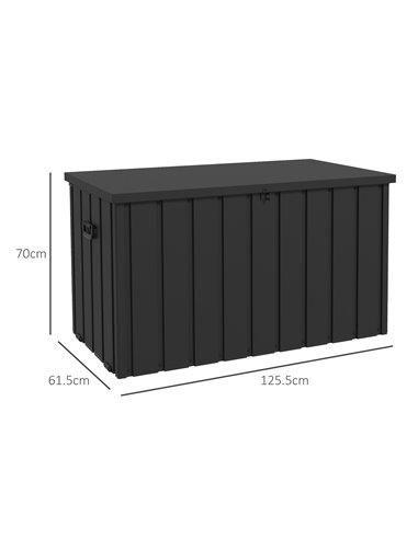 Outsunny 450L Galvanised Steel Garden Storage Box, with Wheels - Dark Grey 84G-326V00BK