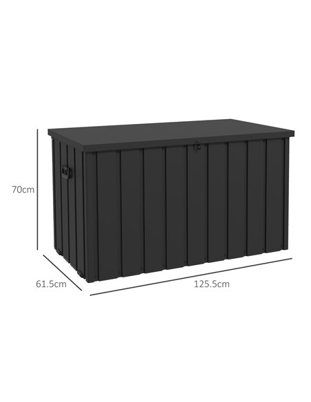 Outsunny 450L Galvanised Steel Garden Storage Box, with Wheels - Dark Grey 84G-326V00BK - pic 103800 | FastDaddyshop
