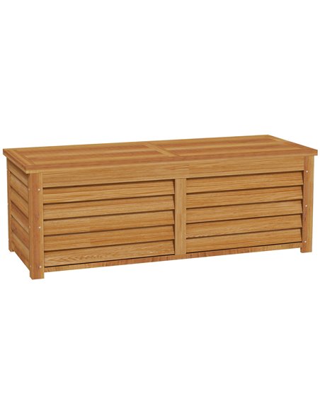 Outsunny 292L Outdoor Storage Box, Wooden Deck Box Garden Storage Container for Balcony, Porch, Poolside, Light Brown 84G-186V00 - pic 103807 | FastDaddyshop