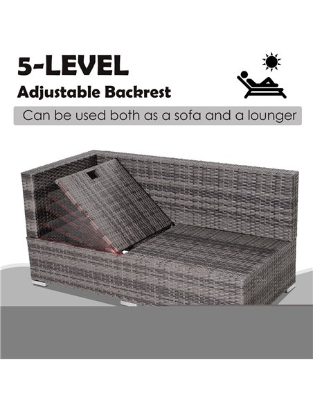 Outsunny 4-Seater Outdoor Garden PE Rattan Furniture Set Grey - pic 10425 | FastDaddyshop