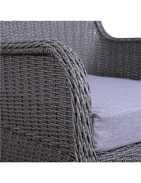 Outsunny 2 Seater Deluxe Garden Rattan Furniture Sofa Chair & Stool Table Set Patio Wicker Weave Furniture Set Aluminium Frame F - pic 10434 | FastDaddyshop