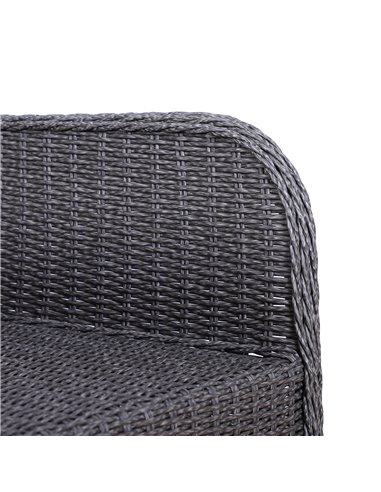 Outsunny 2 Seater Deluxe Garden Rattan Furniture Sofa Chair & Stool Table Set Patio Wicker Weave Furniture Set Aluminium Frame F