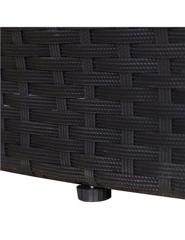 Outsunny 6-Seater Rattan Garden Furniture Cushioned Wicker Round Sofa Bed with Coffee Table  Patio Conversation Furniture Set - 
