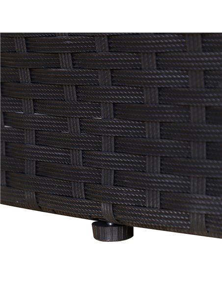 Outsunny 6-Seater Rattan Garden Furniture Cushioned Wicker Round Sofa Bed with Coffee Table  Patio Conversation Furniture Set -  - pic 10459 | FastDaddyshop