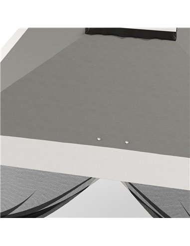 Outsunny Pop Up Canopy Tent with Double Roof, Zipped Mesh Sidewalls, Carrying Bag, Height Adjustable for Patio Garden, Dark Grey