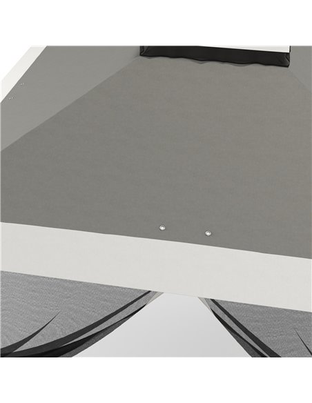 Outsunny Pop Up Canopy Tent with Double Roof, Zipped Mesh Sidewalls, Carrying Bag, Height Adjustable for Patio Garden, Dark Grey - pic 104631 | FastDaddyshop