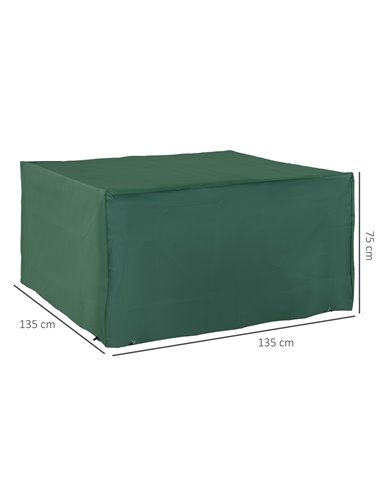 Outsunny 600D Oxford Patio Set Cover Outdoor Garden Rattan Furniture Protection Cover Protector Waterproof Anti-UV, Green, 135 x
