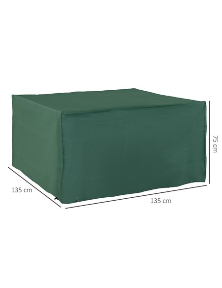 Outsunny 600D Oxford Patio Set Cover Outdoor Garden Rattan Furniture Protection Cover Protector Waterproof Anti-UV, Green, 135 x - pic 105031 | FastDaddyshop