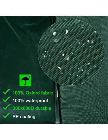Outsunny 600D Oxford Patio Set Cover Outdoor Garden Rattan Furniture Protection Cover Protector Waterproof Anti-UV, Green, 135 x