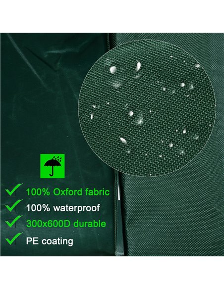 Outsunny 600D Oxford Patio Set Cover Outdoor Garden Rattan Furniture Protection Cover Protector Waterproof Anti-UV, Green, 135 x - pic 105032 | FastDaddyshop