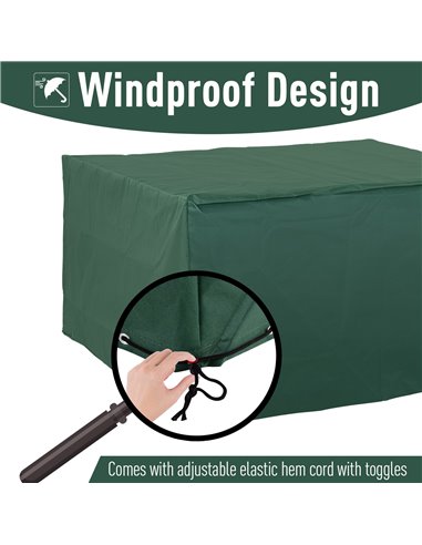 Outsunny 600D Oxford Patio Set Cover Outdoor Garden Rattan Furniture Protection Cover Protector Waterproof Anti-UV, Green, 135 x