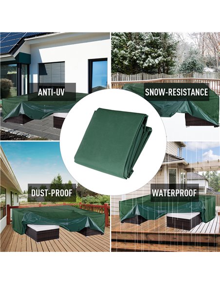 Outsunny 600D Oxford Patio Set Cover Outdoor Garden Rattan Furniture Protection Cover Protector Waterproof Anti-UV, Green, 135 x - pic 105034 | FastDaddyshop