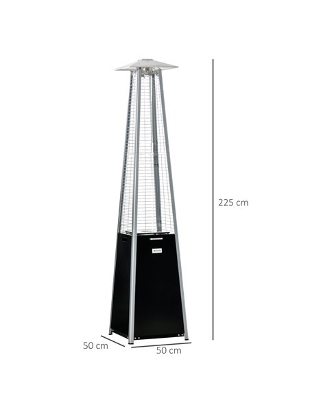 Outsunny 11.2KW Outdoor Patio Gas Heater Freestanding Pyramid Propane Heater Garden Tower Heater with Wheels, Dust Cover, Regula - pic 105076 | FastDaddyshop