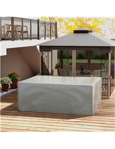 Outsunny 235 x 190 x 90 cm Large Patio Set Covers, Outdoor Garden Furniture Protection Cover Protector Waterproof Anti-UV Grey 8 2