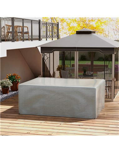 Outsunny 235 x 190 x 90 cm Large Patio Set Covers, Outdoor Garden Furniture Protection Cover Protector Waterproof Anti-UV Grey 8