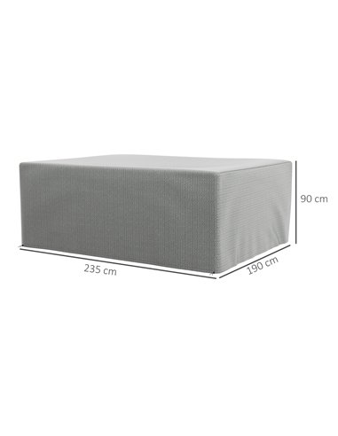 Outsunny 235 x 190 x 90 cm Large Patio Set Covers, Outdoor Garden Furniture Protection Cover Protector Waterproof Anti-UV Grey 8