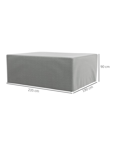 Outsunny 235 x 190 x 90 cm Large Patio Set Covers, Outdoor Garden Furniture Protection Cover Protector Waterproof Anti-UV Grey 8 - pic 105112 | FastDaddyshop