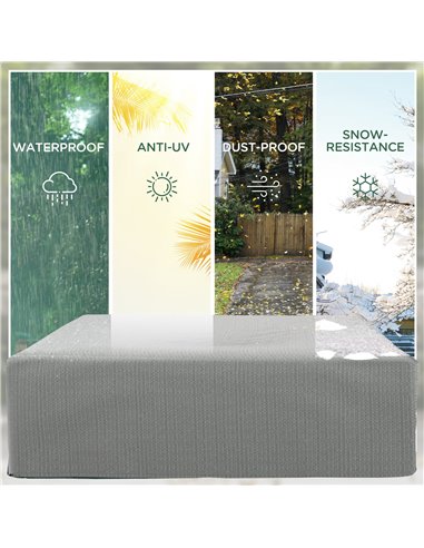 Outsunny 235 x 190 x 90 cm Large Patio Set Covers, Outdoor Garden Furniture Protection Cover Protector Waterproof Anti-UV Grey 8