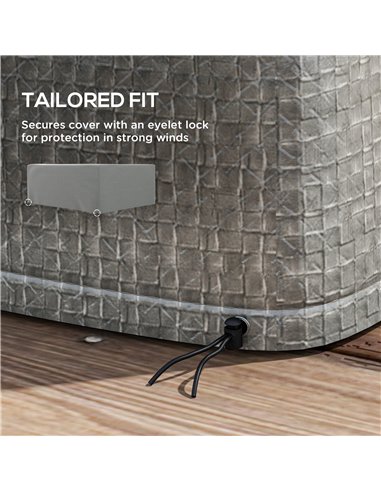 Outsunny 235 x 190 x 90 cm Large Patio Set Covers, Outdoor Garden Furniture Protection Cover Protector Waterproof Anti-UV Grey 8