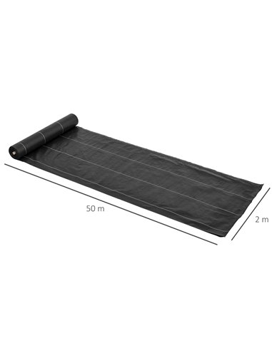 Outsunny 2x50m Gardener Premium Weed Barrier Landscape Fabric Durable & Heavy-Duty Weed Block Gardening Mat, Easy Setup & Superi