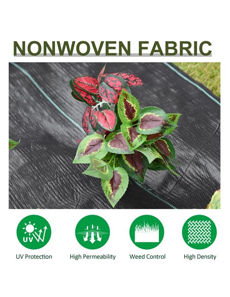 Outsunny 2x50m Gardener Premium Weed Barrier Landscape Fabric Durable & Heavy-Duty Weed Block Gardening Mat, Easy Setup & Superi - pic 105158 | FastDaddyshop