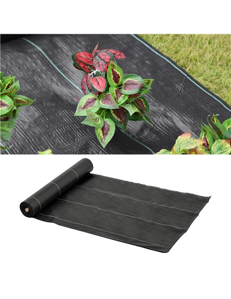 Outsunny 2x50m Gardener Premium Weed Barrier Landscape Fabric Durable & Heavy-Duty Weed Block Gardening Mat, Easy Setup & Superi - pic 105162 | FastDaddyshop