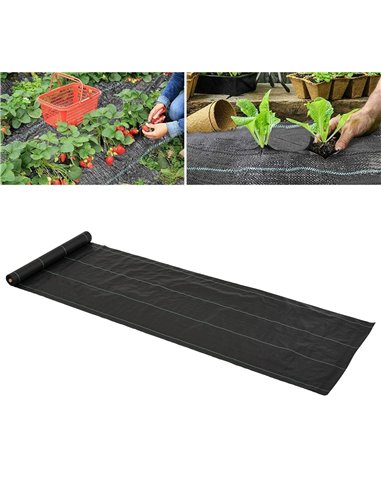 Outsunny 1x50m Gardener Premium Weed Barrier Landscape Fabric Durable & Heavy-Duty Weed Block Gardening Mat, Easy Setup & Superi