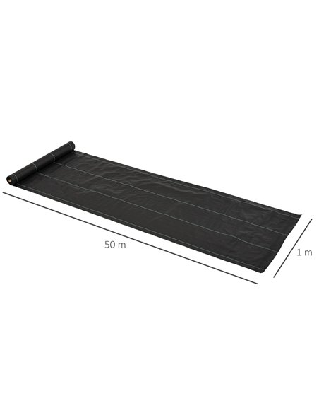 Outsunny 1x50m Gardener Premium Weed Barrier Landscape Fabric Durable & Heavy-Duty Weed Block Gardening Mat, Easy Setup & Superi - pic 105166 | FastDaddyshop