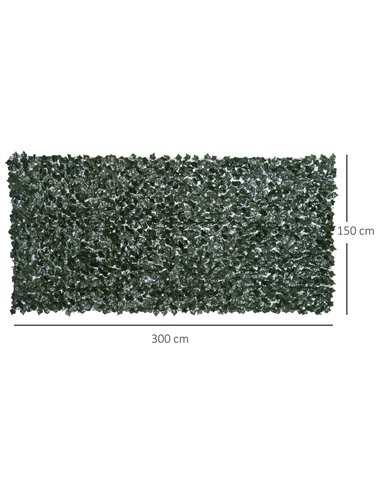 Outsunny Set of Two Artificial Leaf Hedge Screen Privacy Fence Panel for Garden Outdoor Indoor Decor, Dark Green, 3 x 1.5 m 844-