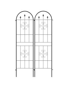 Outsunny Set of Two Spiral Anchor Garden Trellis Panels 84H-122V00BK