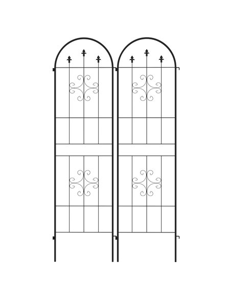 Outsunny Set of Two Spiral Anchor Garden Trellis Panels 84H-122V00BK - pic 105290 | FastDaddyshop