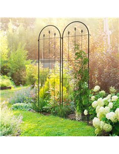 Outsunny Set of Two Spiral Anchor Garden Trellis Panels 84H-122V00BK 2