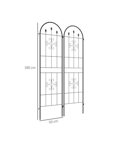 Outsunny Set of Two Spiral Anchor Garden Trellis Panels 84H-122V00BK