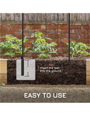 Outsunny Set of Two Spiral Anchor Garden Trellis Panels 84H-122V00BK