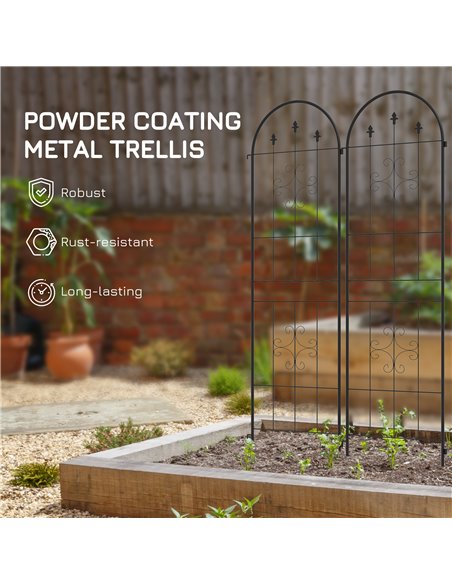 Outsunny Set of Two Spiral Anchor Garden Trellis Panels 84H-122V00BK - pic 105295 | FastDaddyshop