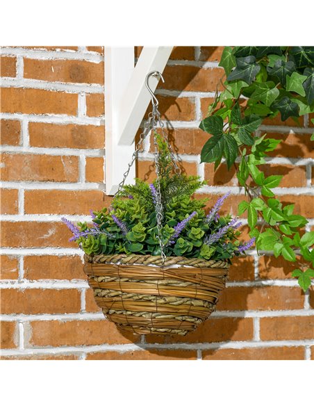 Outsunny Set of Two Artificial Hanging Lisianthus Flower Pots - Purple 844-360V00VT - pic 105323 | FastDaddyshop