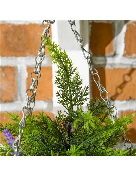 Outsunny Set of Two Artificial Hanging Lisianthus Flower Pots - Purple 844-360V00VT - pic 105324 | FastDaddyshop