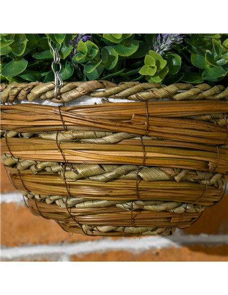 Outsunny Set of Two Artificial Hanging Lisianthus Flower Pots - Purple 844-360V00VT - pic 105325 | FastDaddyshop