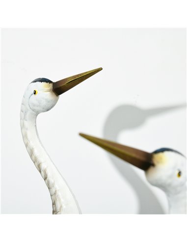 Outsunny Crane Garden Ornaments, 2 PCS Garden Statue Set, Steel Garden Gifts for Patio Pond Landscape Decoration, Multi-Colour 8