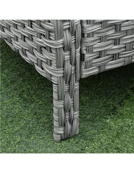 Outsunny 6-Seater Outdoor Patio Rattan Dining Table Sets All Weather PE Wicker Sofa Furniture Set for Backyard Garden w/ Cushion - pic 10534 | FastDaddyshop