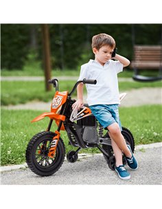 AIYAPLAY 12V Kids Electric Motorbike, Kids Electric Ride on motorcycle w/ Twist Grip Throttle, Training Wheels, Orange 370-335V7 2