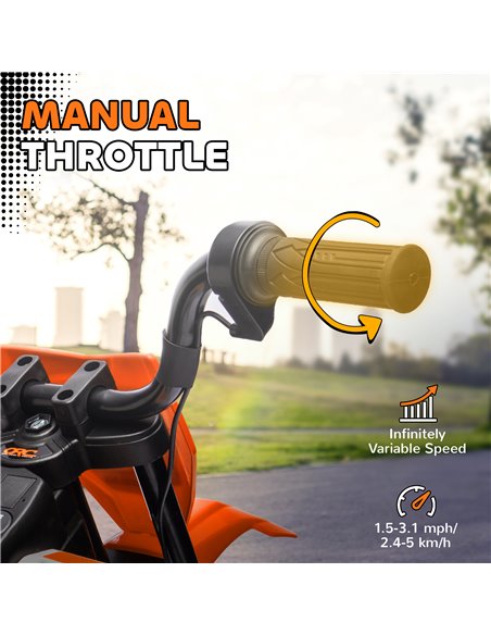 AIYAPLAY 12V Kids Electric Motorbike, Kids Electric Ride on motorcycle w/ Twist Grip Throttle, Training Wheels, Orange 370-335V7 - pic 105401 | FastDaddyshop