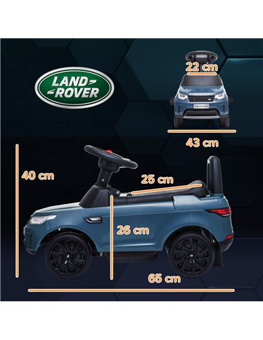 AIYAPLAY 2 in 1 Land Rover Licensed 6V Kids Electric Ride On Car Sliding Car w/ Headlights Music, for 18-60 Months Light Blue 37